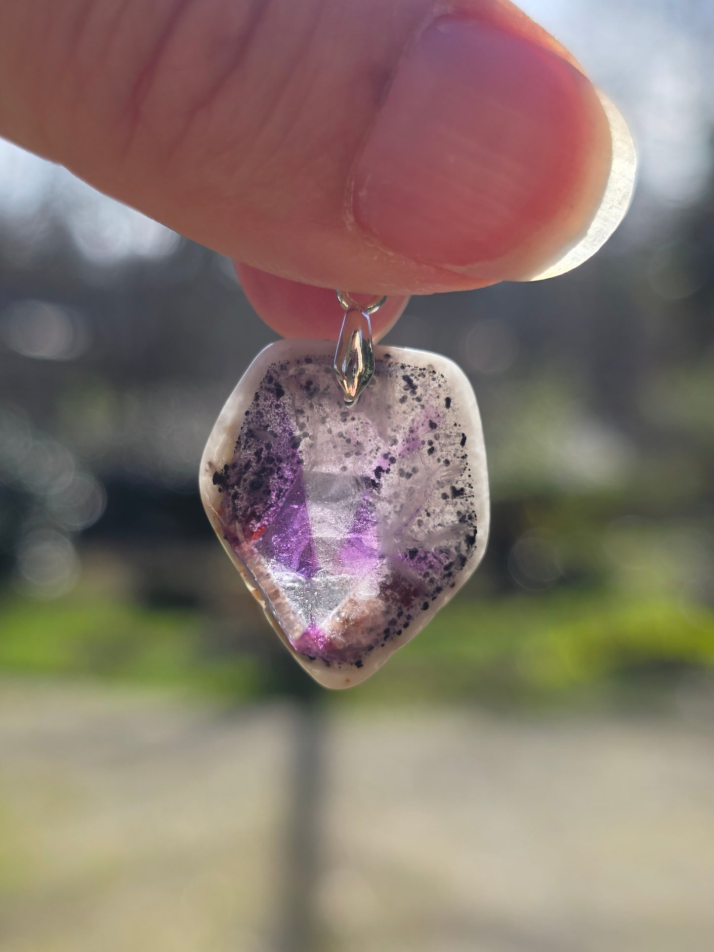 pendentif en Améthyste zonée et étoilée