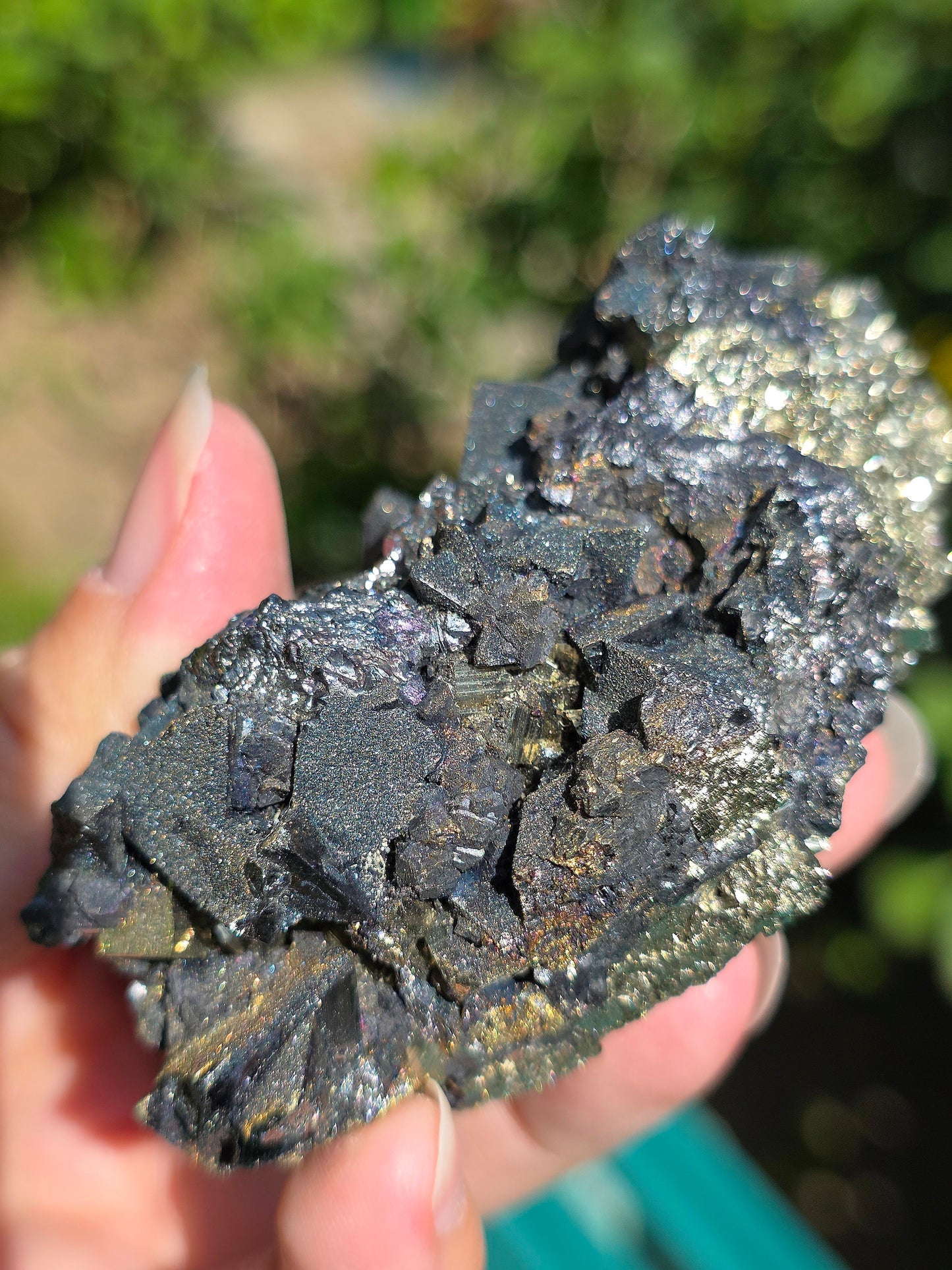 Tétraédrite sur Pyrite brute du Pérou