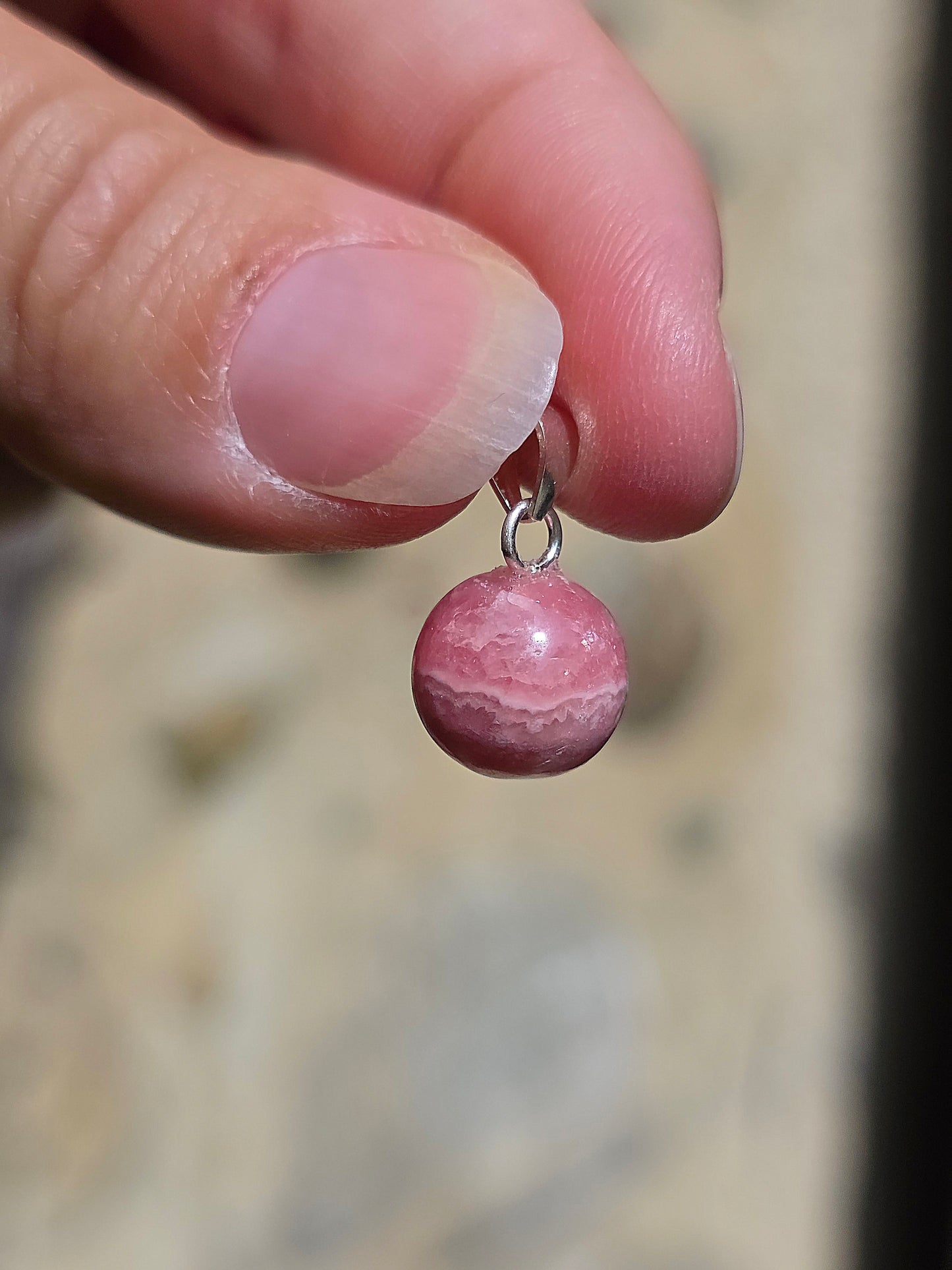 pendentif délicat en Rhodochrosite
