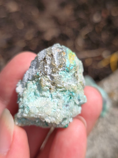 paire de Calcédoine, Chrysocolle et Cuprite d'Indonésie