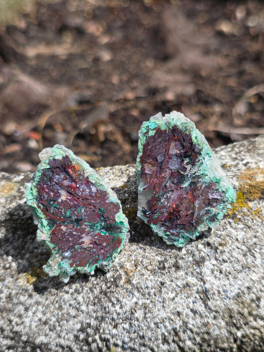 Calcédoine, Chrysocolle et Cuprite d'Indonésie