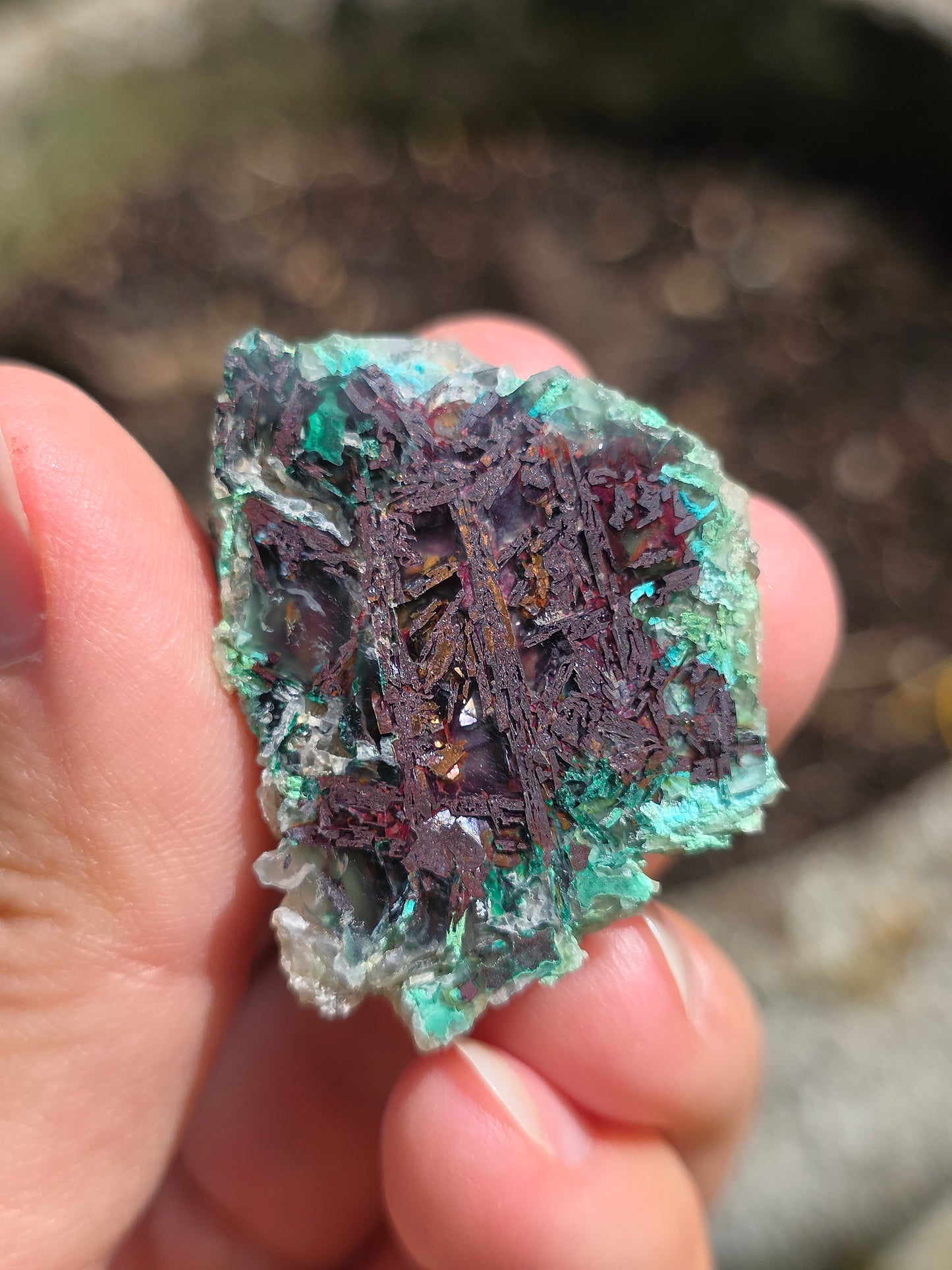 Calcédoine, Chrysocolle et Cuprite d'Indonésie