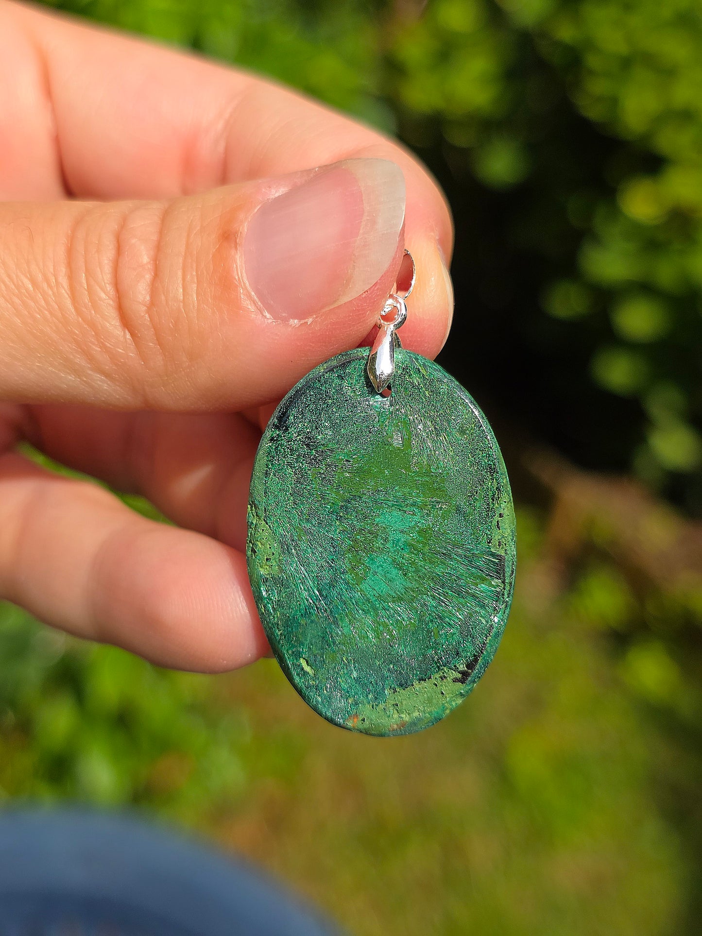 pendentif en Malachite fibreuse du Congo