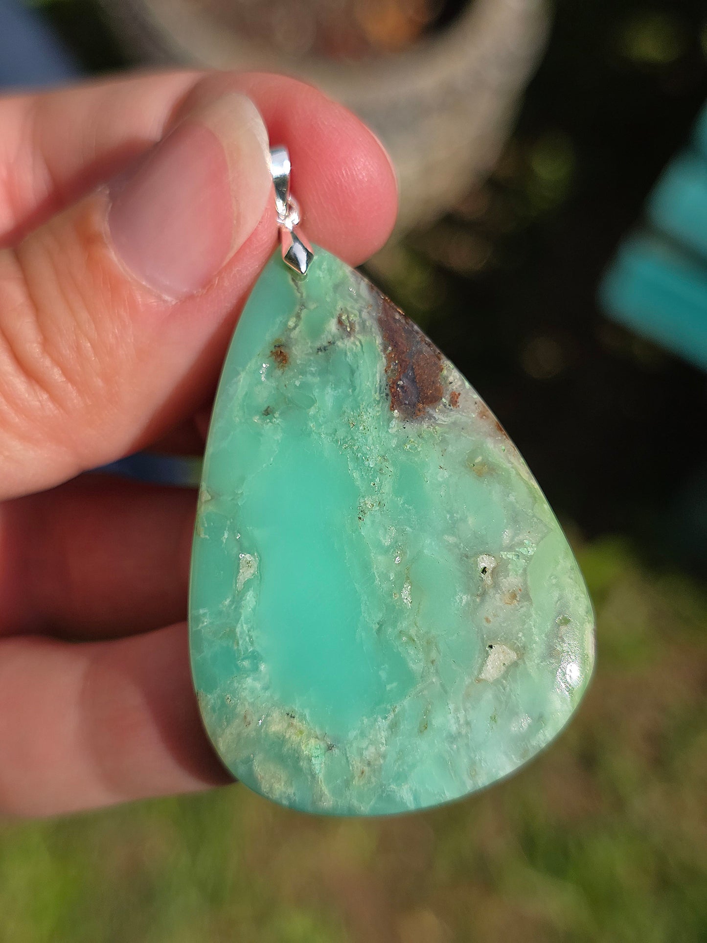 pendentif en Chrysoprase de Tanzanie