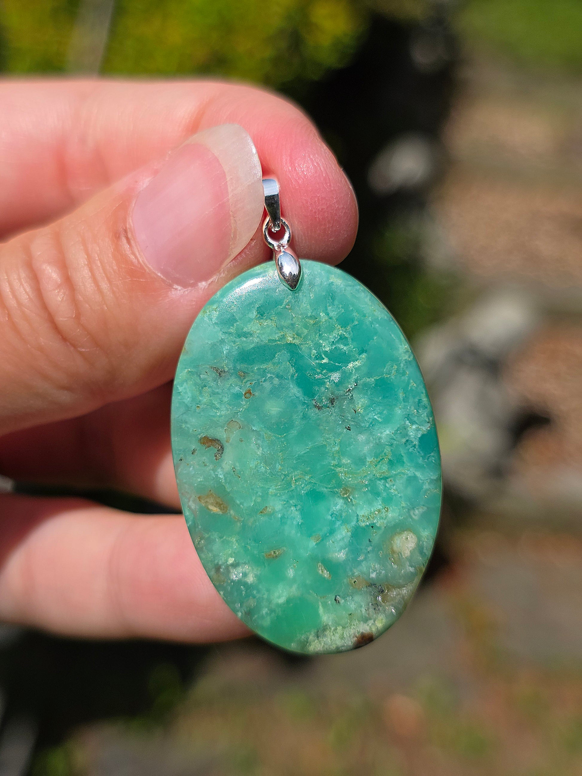 pendentif en Chrysoprase de Tanzanie