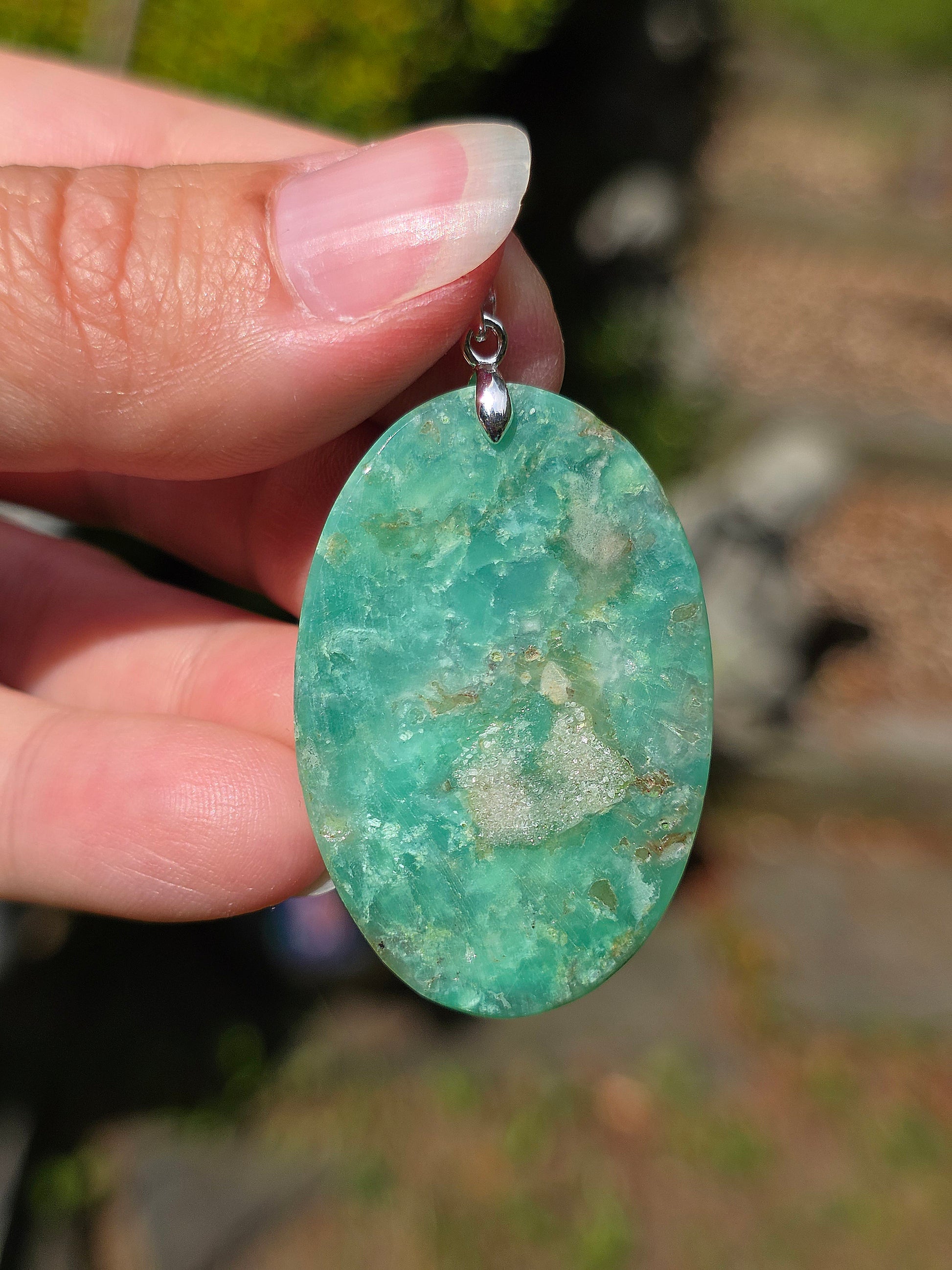 pendentif en Chrysoprase de Tanzanie