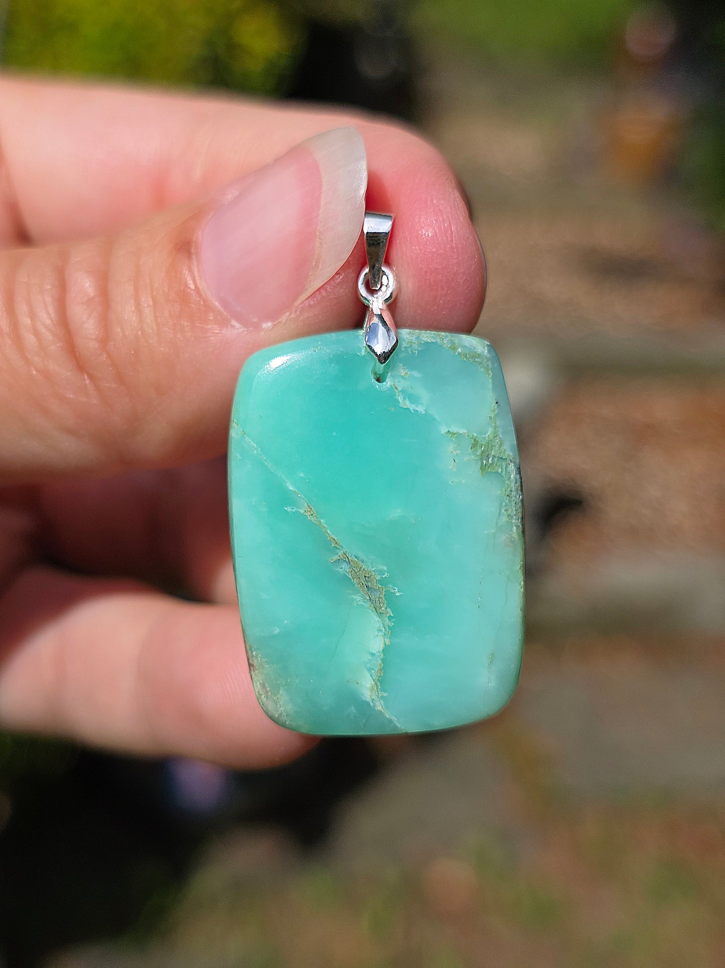 pendentif en Chrysoprase de Tanzanie