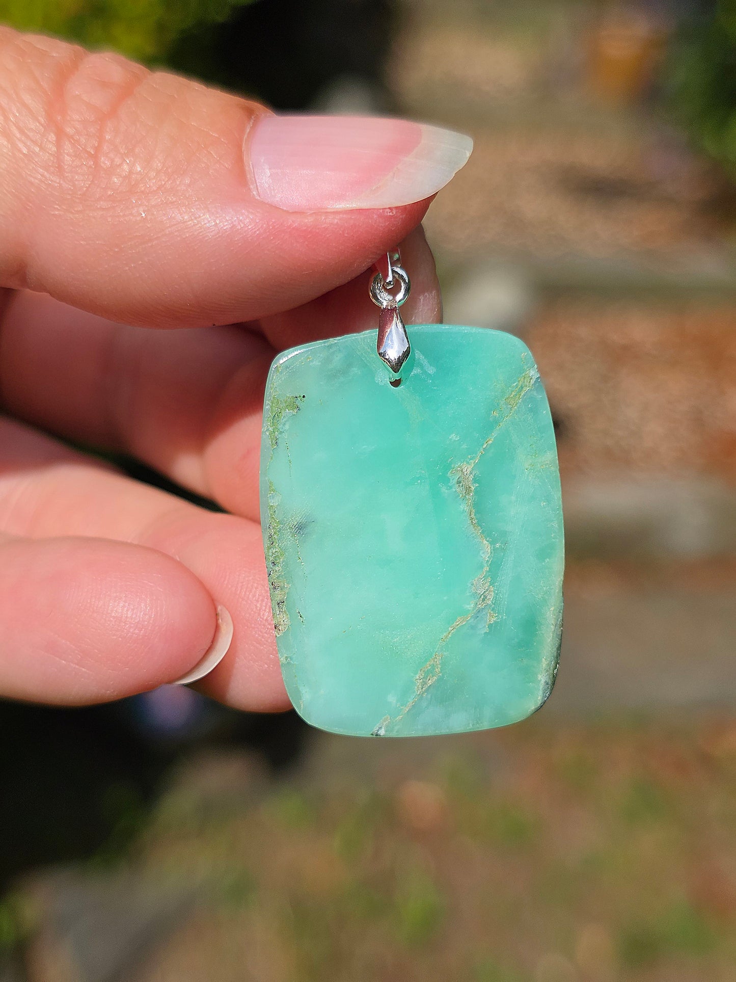 pendentif en Chrysoprase de Tanzanie