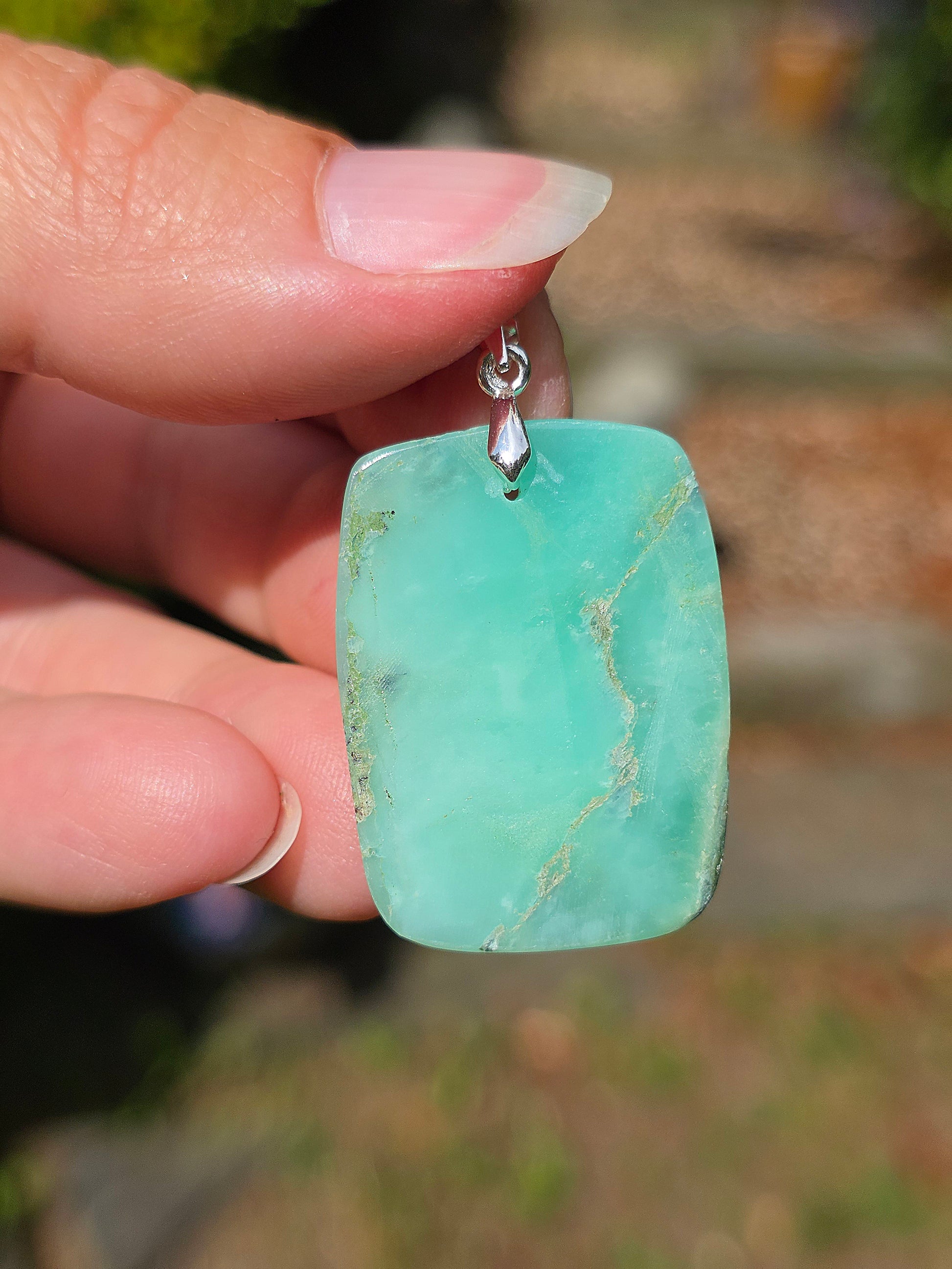pendentif en Chrysoprase de Tanzanie