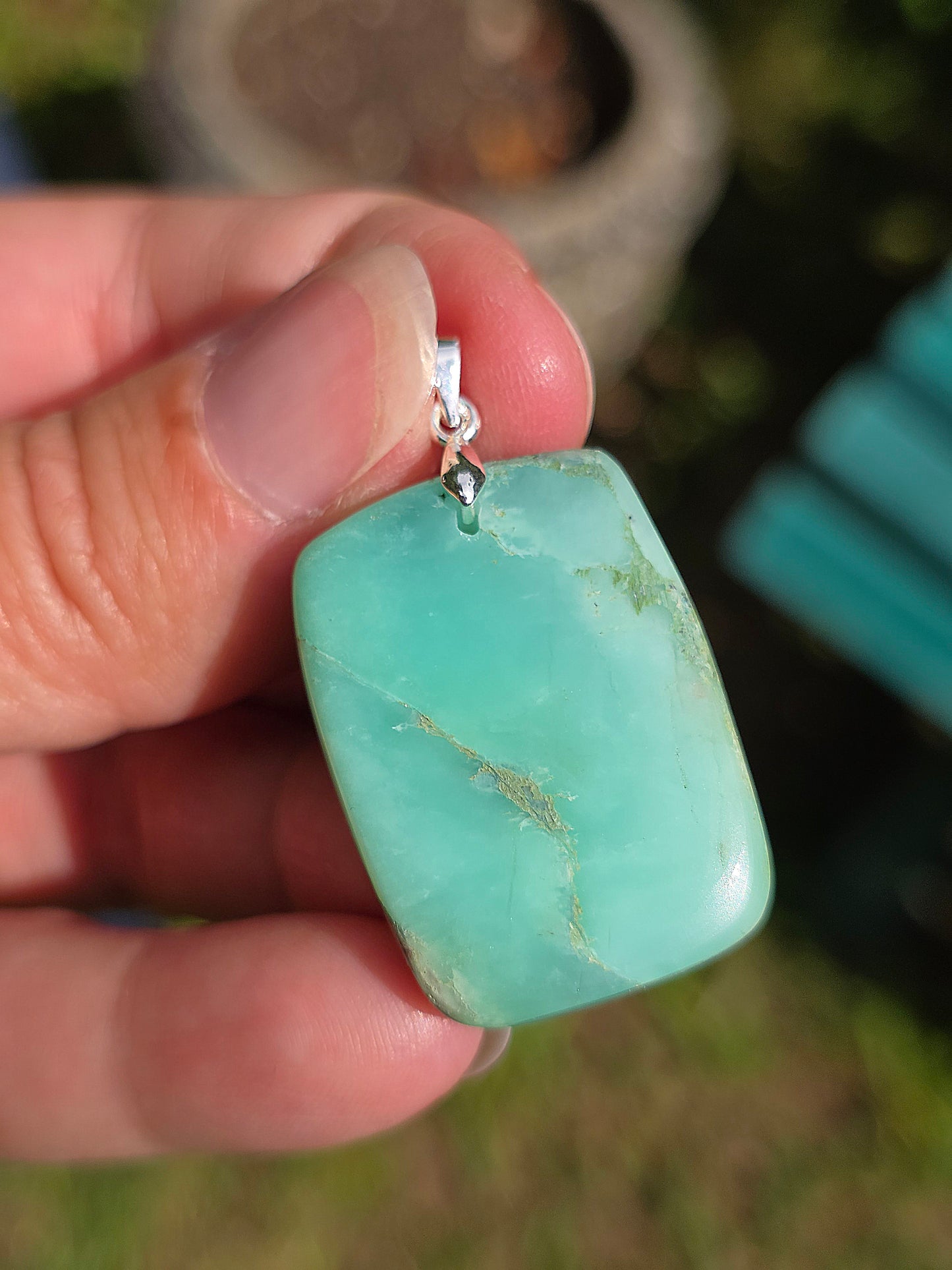 pendentif en Chrysoprase de Tanzanie