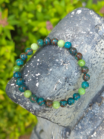 Bracelet Chrysocolle et Chrysoprase
