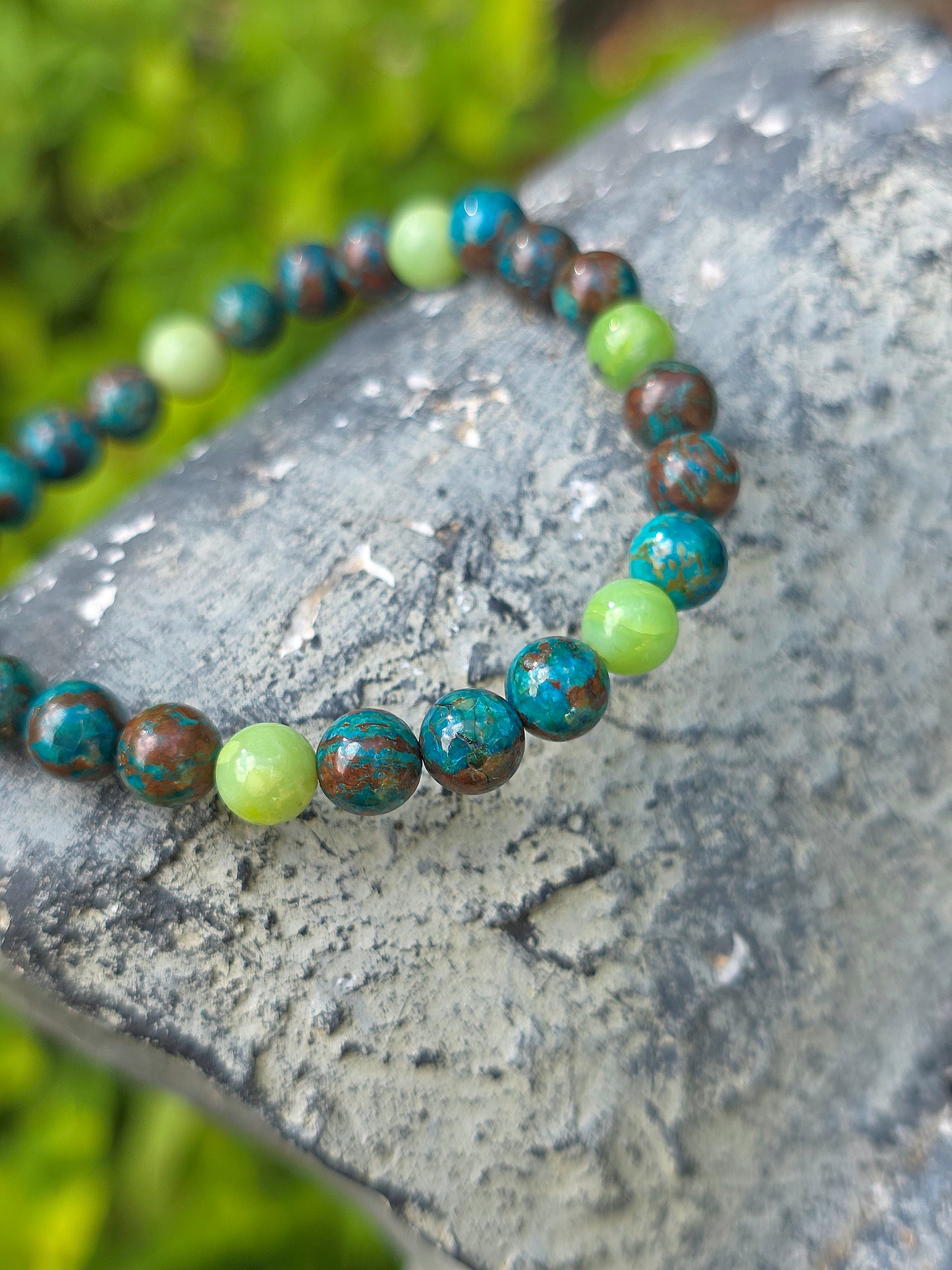 Bracelet Chrysocolle et Chrysoprase