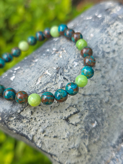 Bracelet Chrysocolle et Chrysoprase