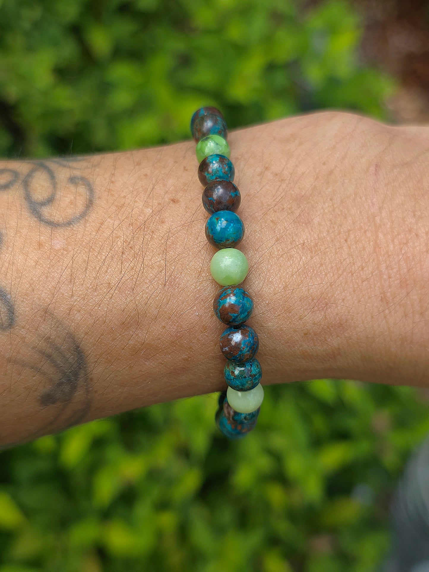 Bracelet Chrysocolle et Chrysoprase