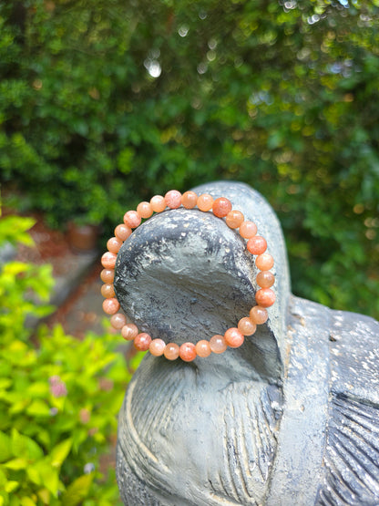 Bracelet Pierre de soleil et pierre de lune pêche