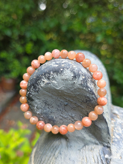 Bracelet Pierre de soleil et pierre de lune pêche