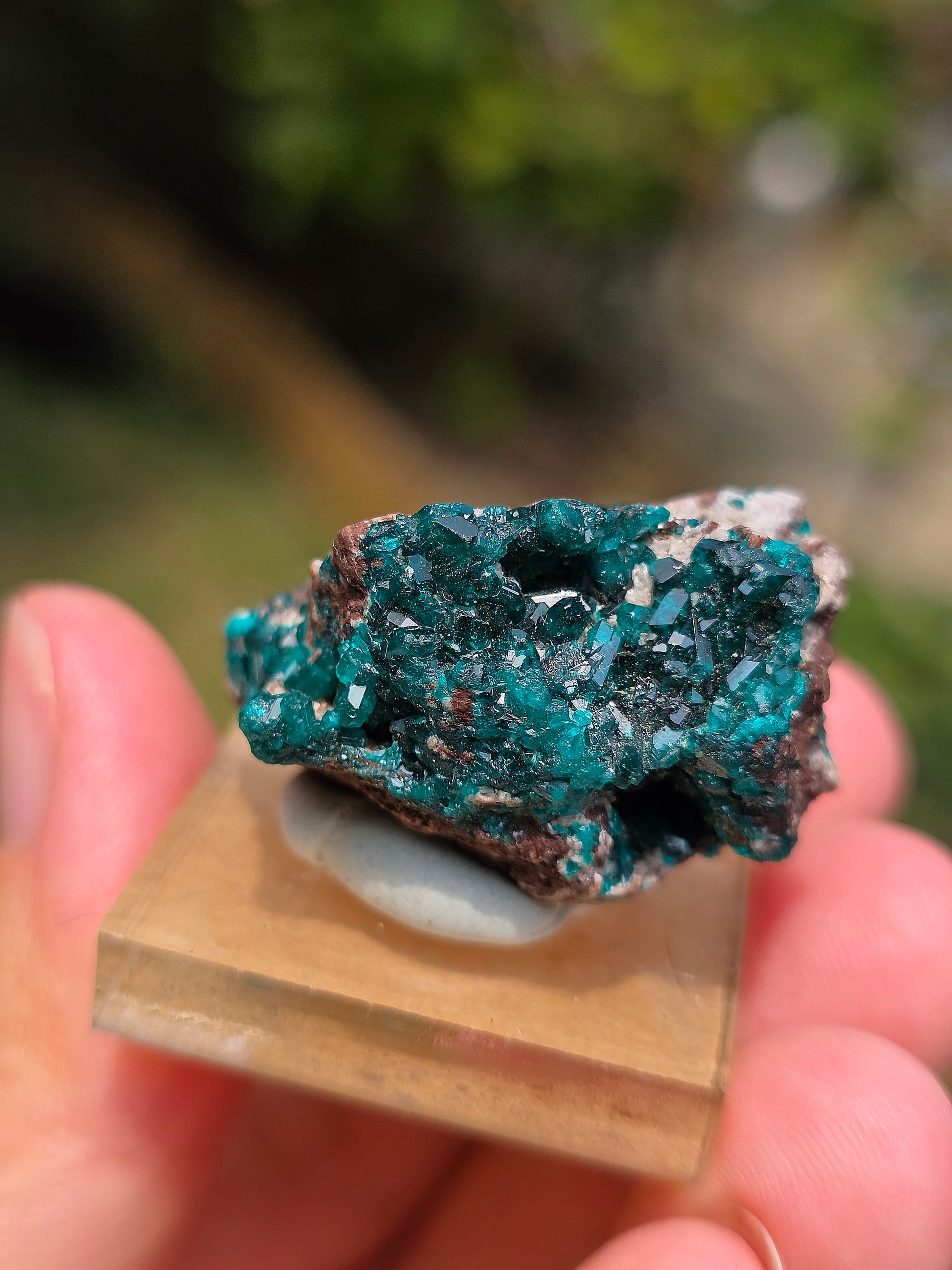 dioptase brut du Congo sur socle