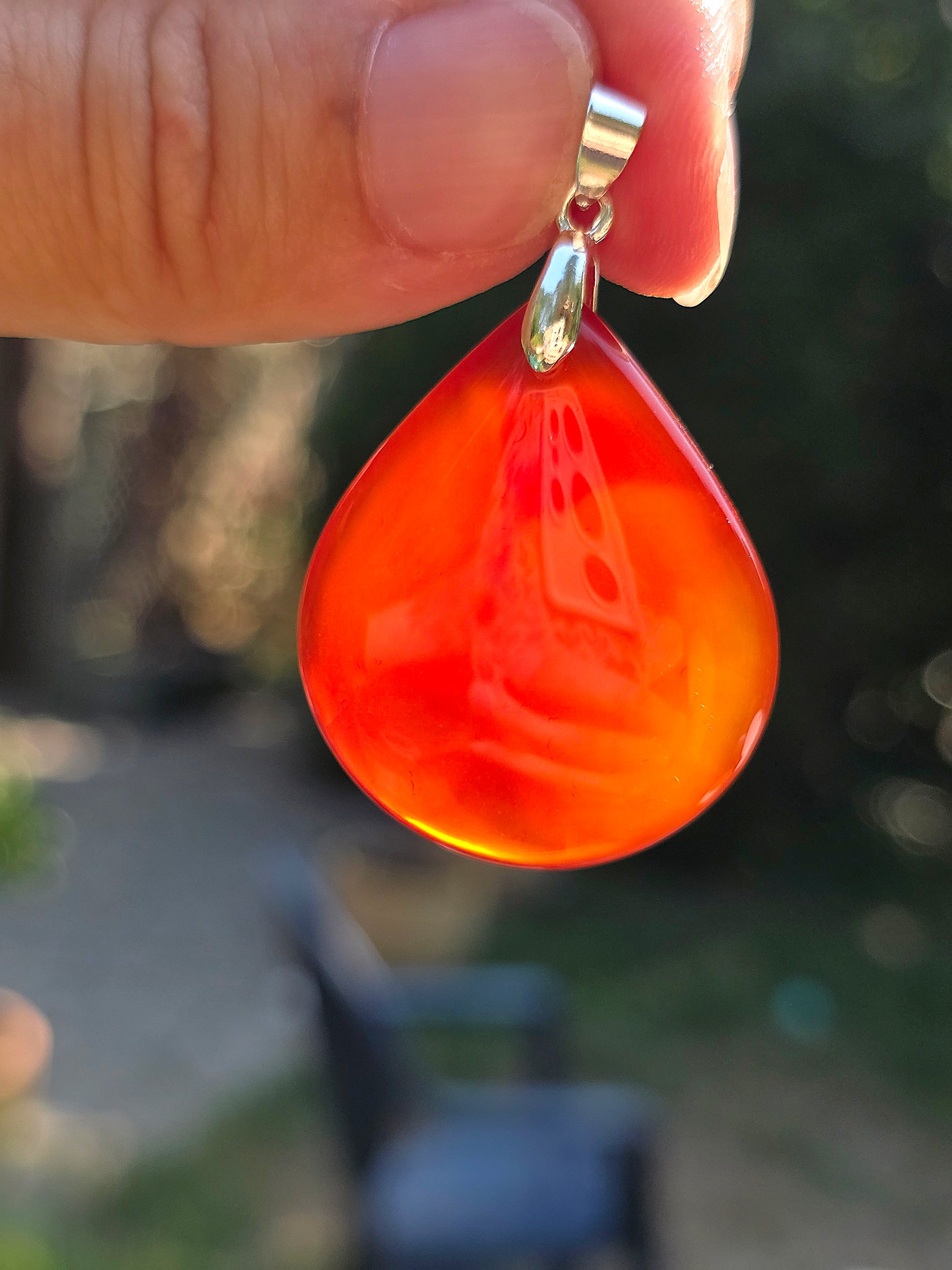 Pendentif en Cornaline naturelle