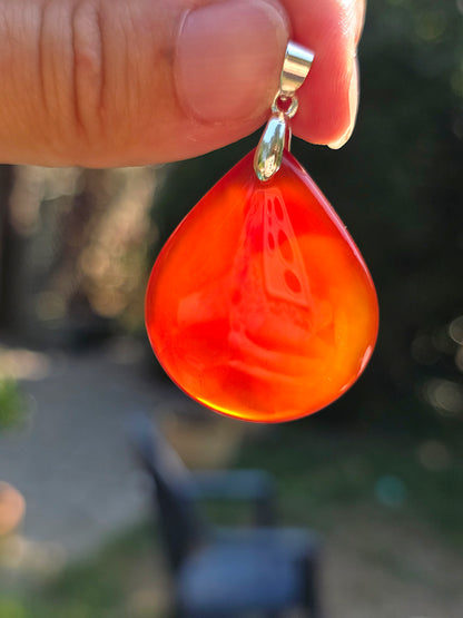 Pendentif en Cornaline naturelle