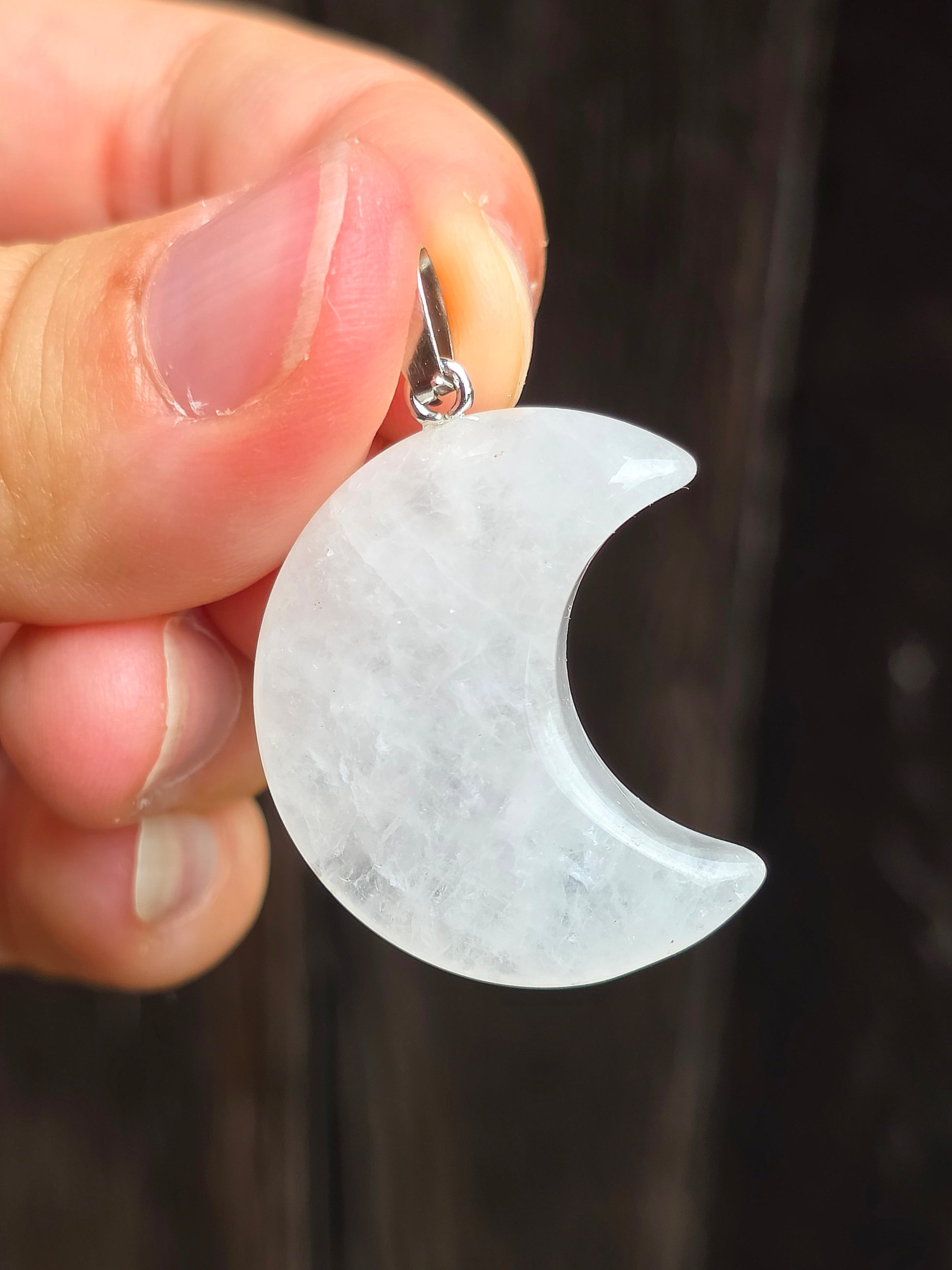 Pendentif lune en Quartz