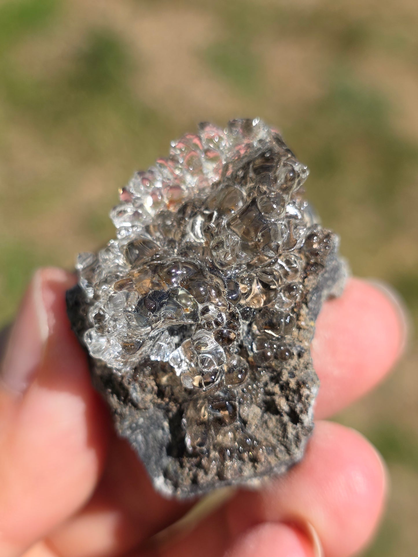 Opale Hyalite brute sur gangue