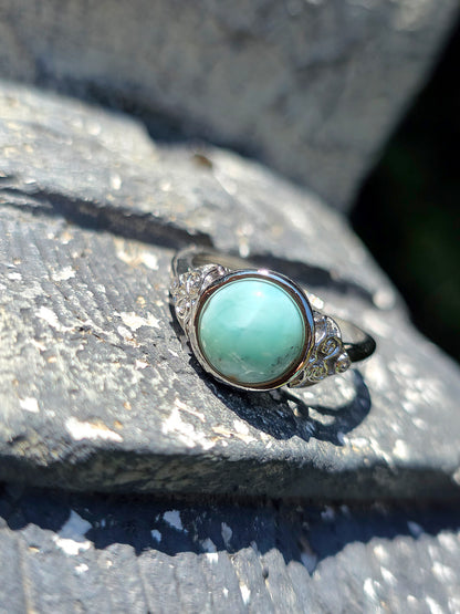 Jolie bague en Larimar naturel
