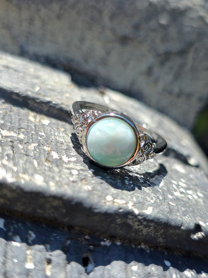 Jolie bague en Larimar de République dominicaine