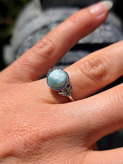 Jolie bague en Larimar naturel