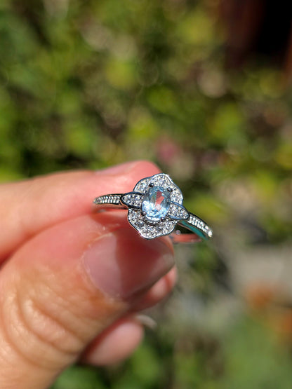 Bague en Topaze bleue
