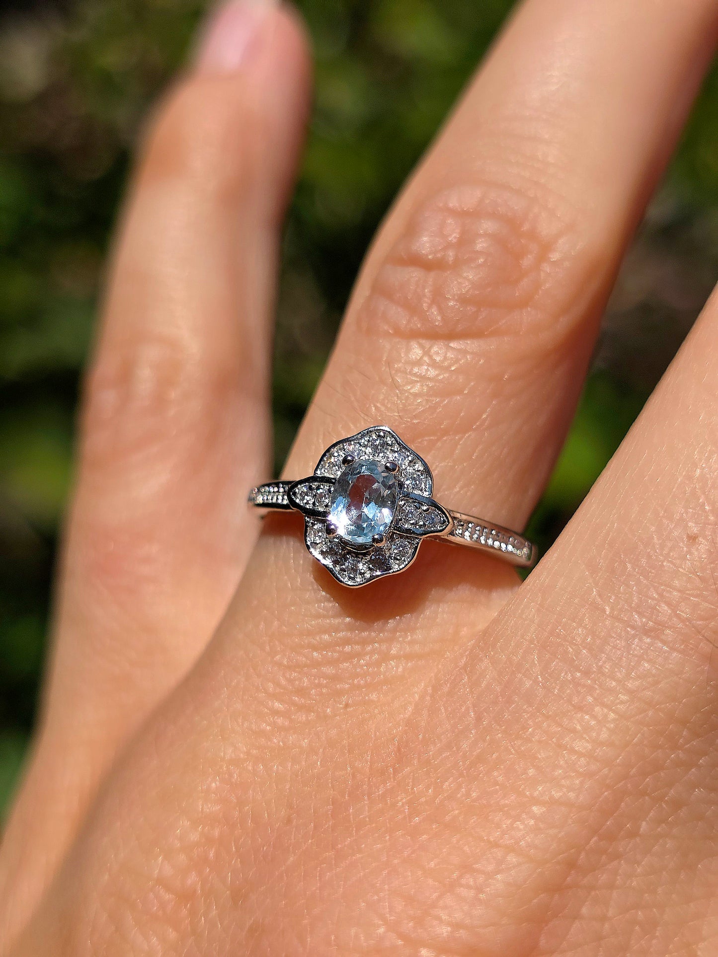 Bague en Topaze bleue