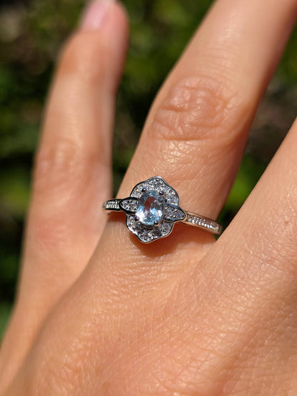 Bague en Topaze bleue