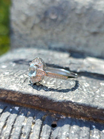 Bague en Topaze bleue