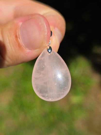 Joli pendentif en Quartz rose