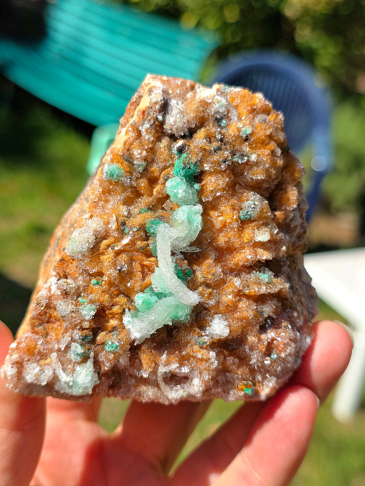 spécimen brut de Devilline, Gypse et Dolomite du Maroc