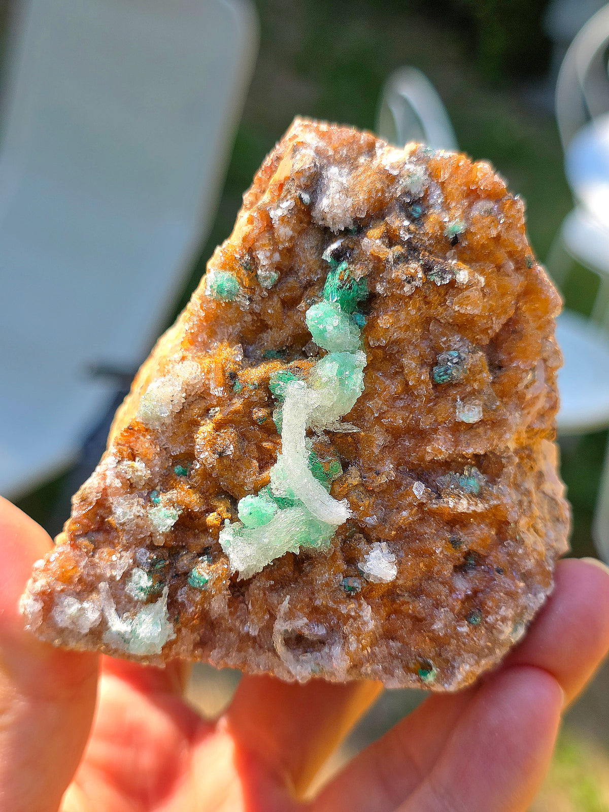 spécimen brut de Devilline, Gypse et Dolomite du Maroc