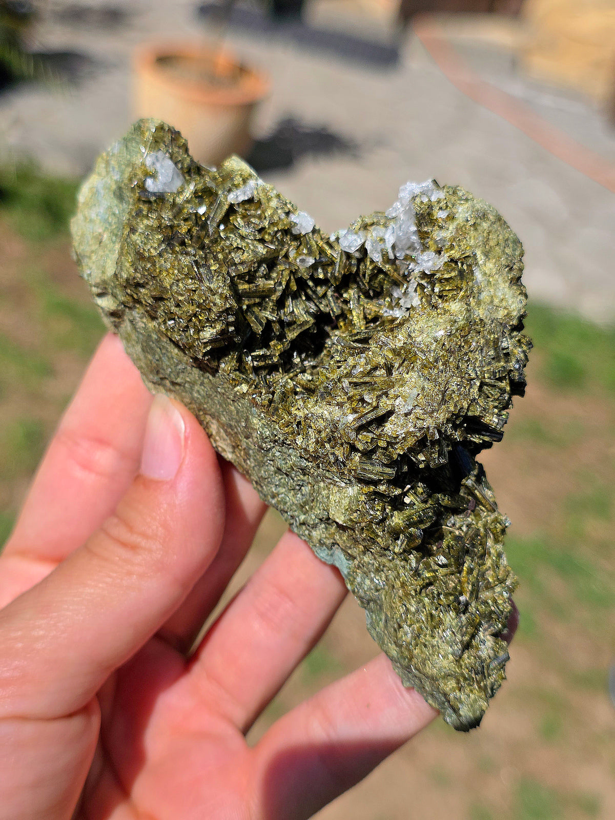 Epidote des carrières de l'Ophite à Lourdes, Hautes-Pyrénées