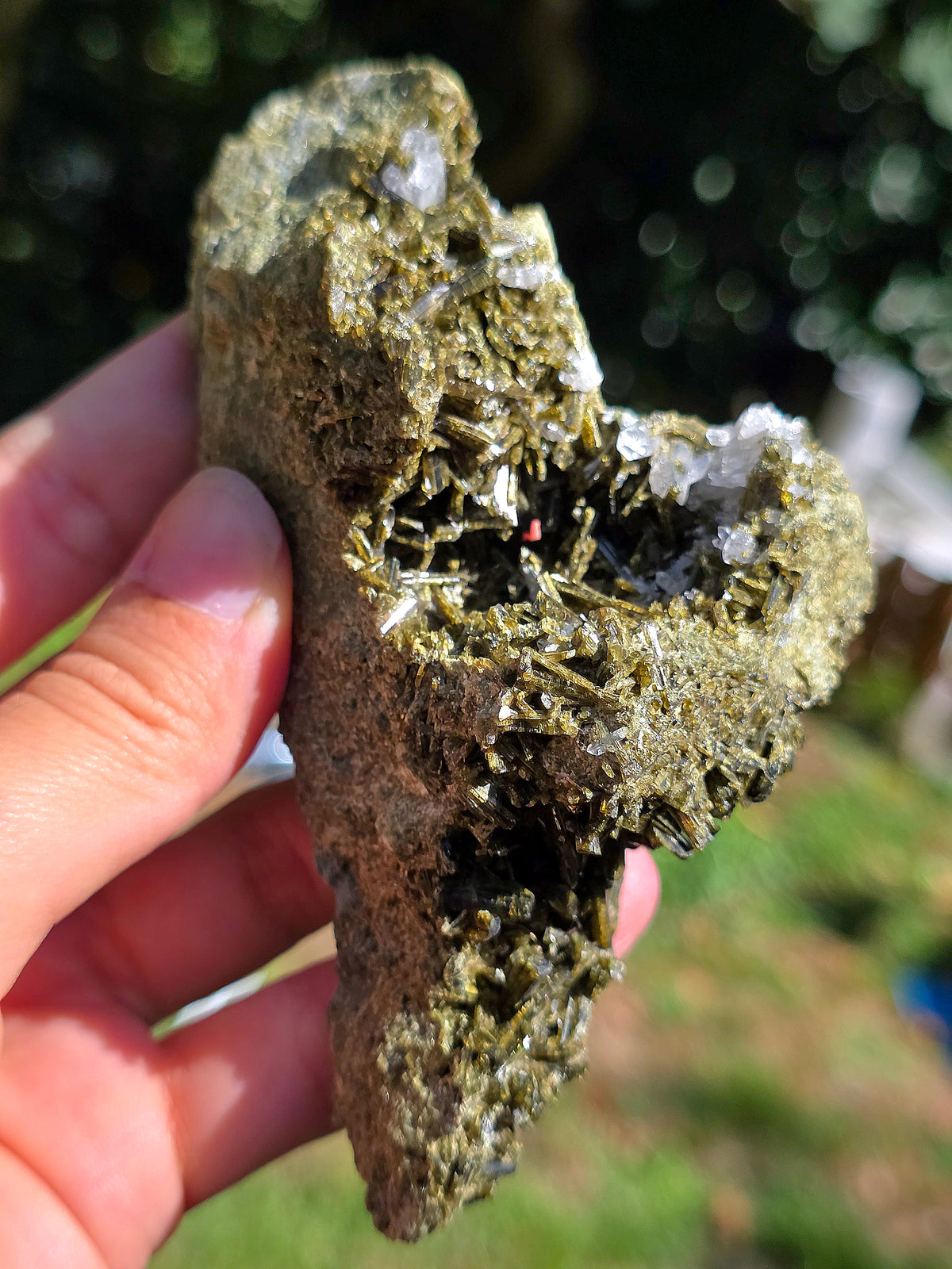 Epidote des carrières de l'Ophite à Lourdes, Hautes-Pyrénées