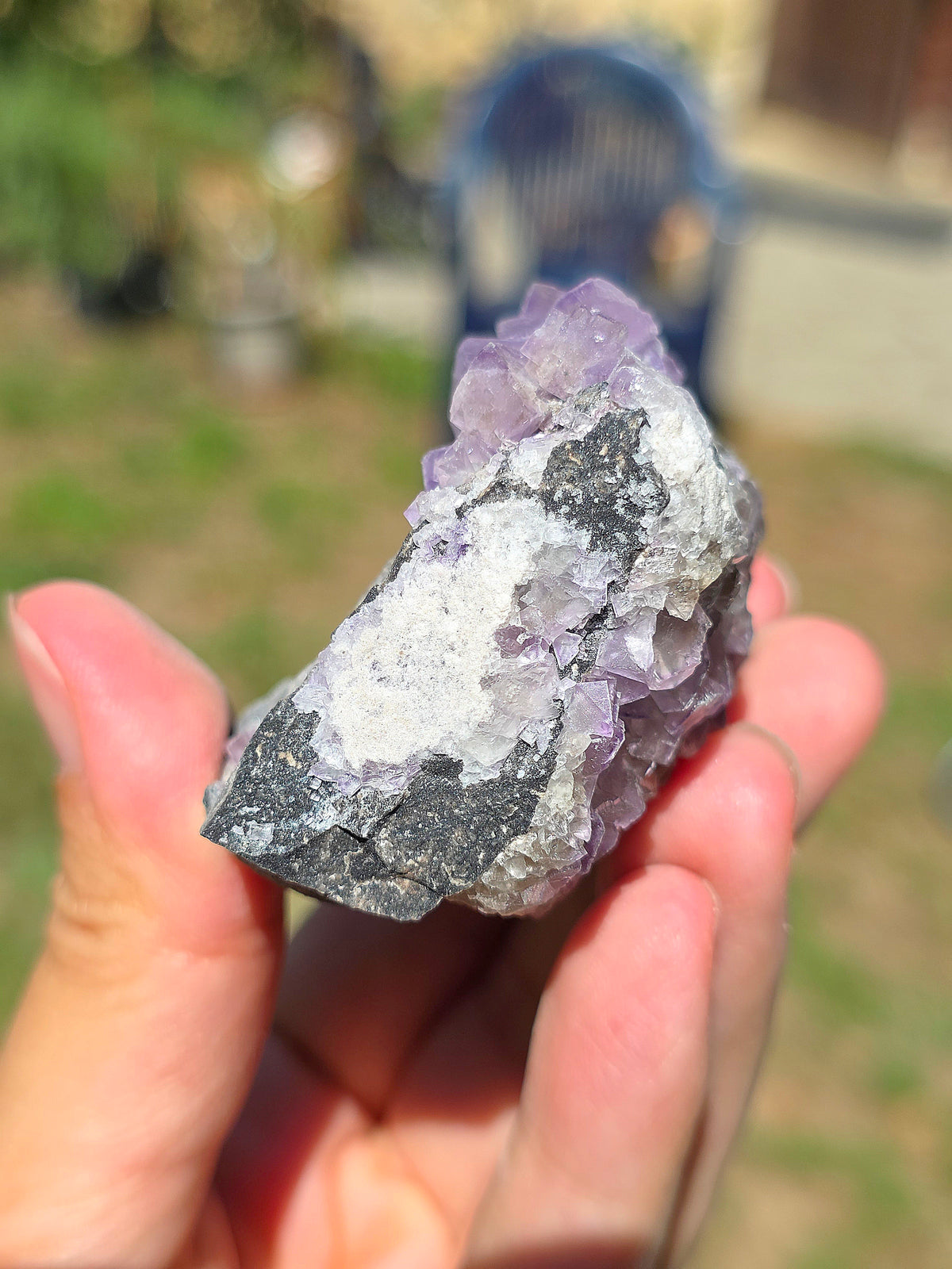 Fluorite (ou Fluorine) bicolore brute du Béarn