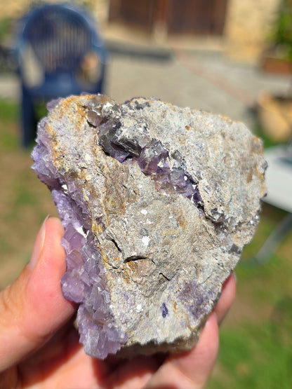 Fluorine violette et jaune brute du Béarn
