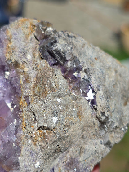 Fluorine violette et jaune brute du Béarn