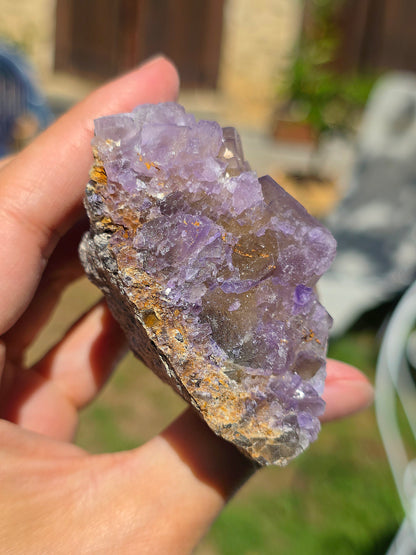 Fluorine violette et jaune brute du Béarn