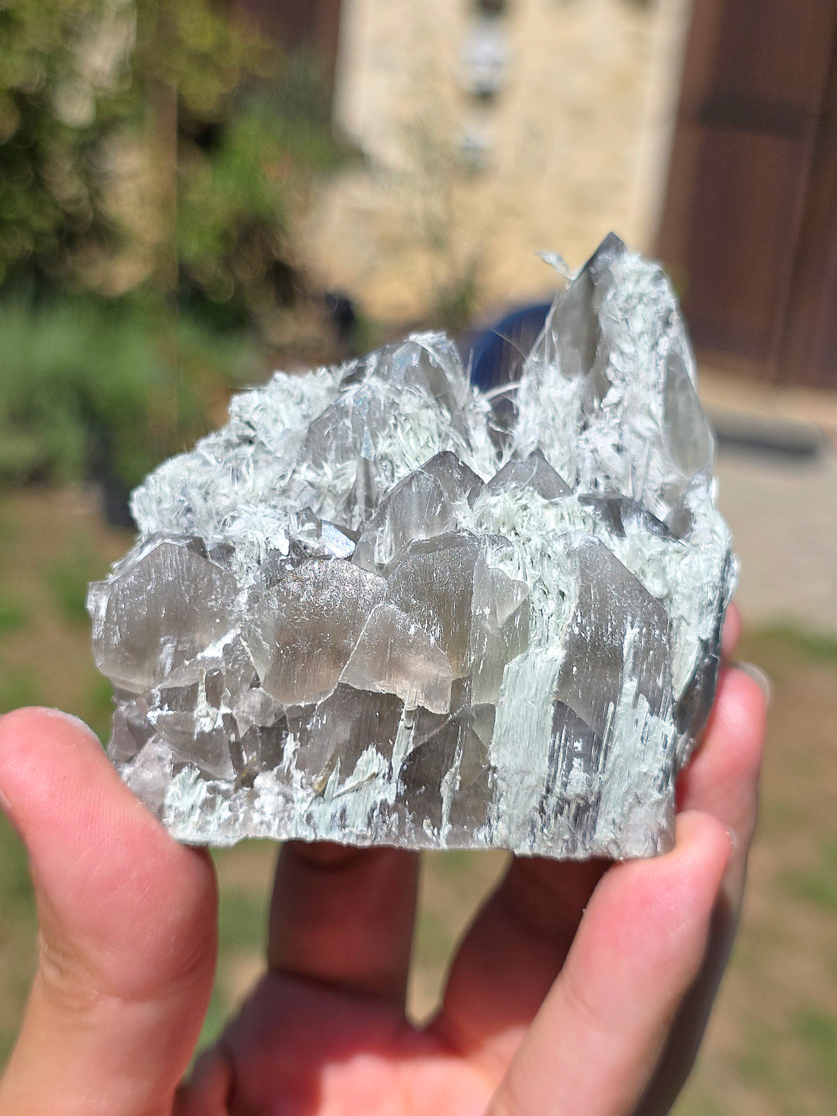 Quartz vert et Asbeste (Bissolyte) d'Arrens