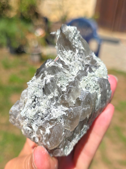 Quartz vert et Asbeste (Bissolyte) d'Arrens