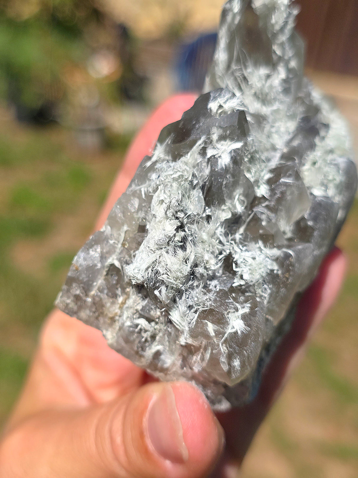 Quartz vert et Asbeste (Bissolyte) d'Arrens