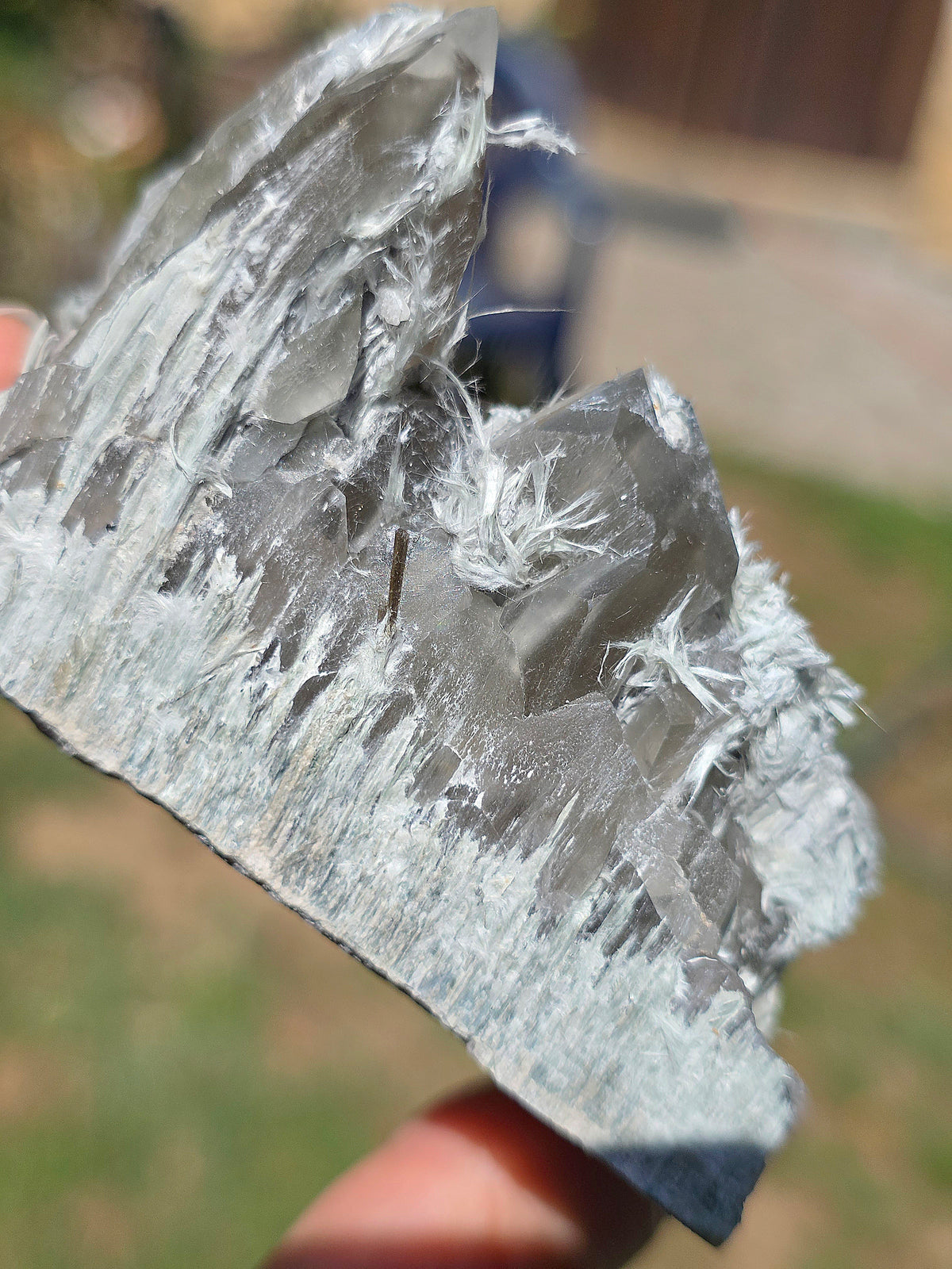 Quartz vert et Asbeste (Bissolyte) d'Arrens