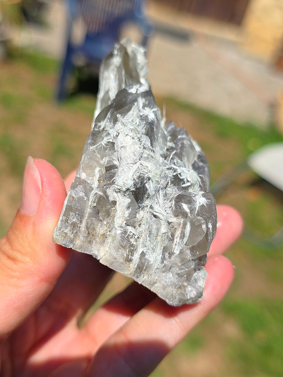 Quartz vert et Asbeste (Bissolyte) d'Arrens