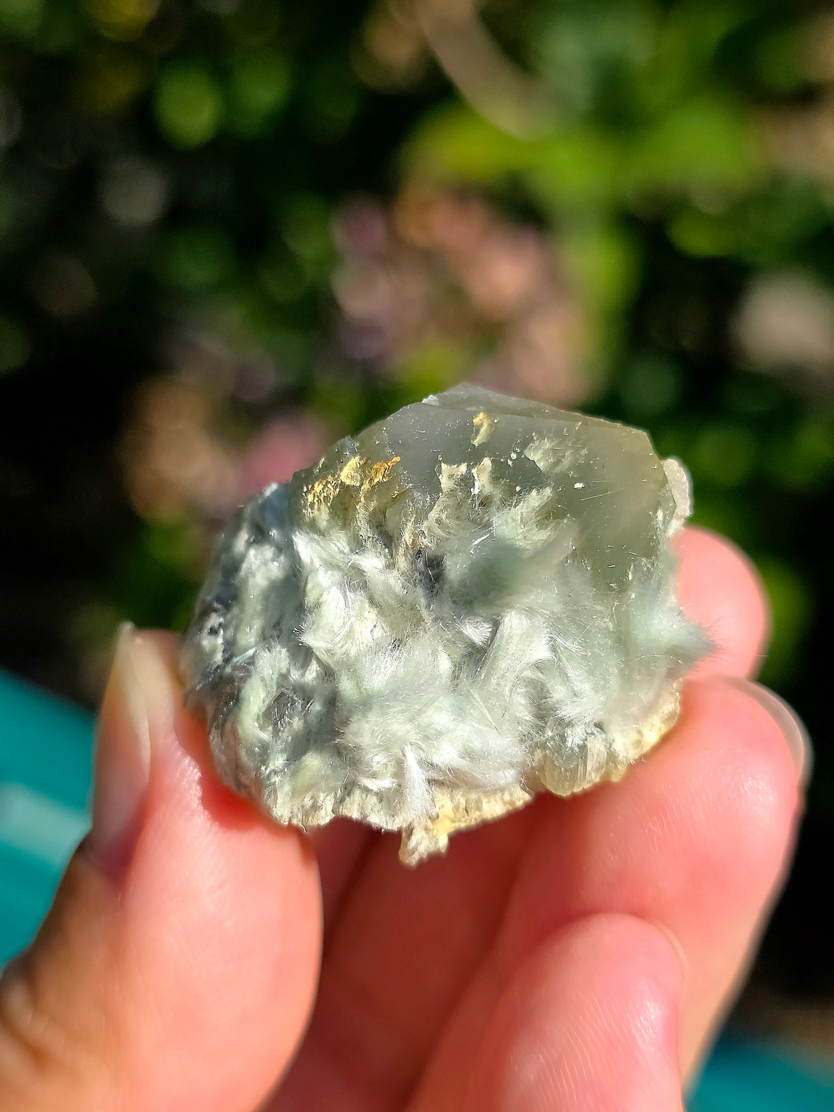 Quartz vert et Asbeste (Bissolyte) d'Arrens