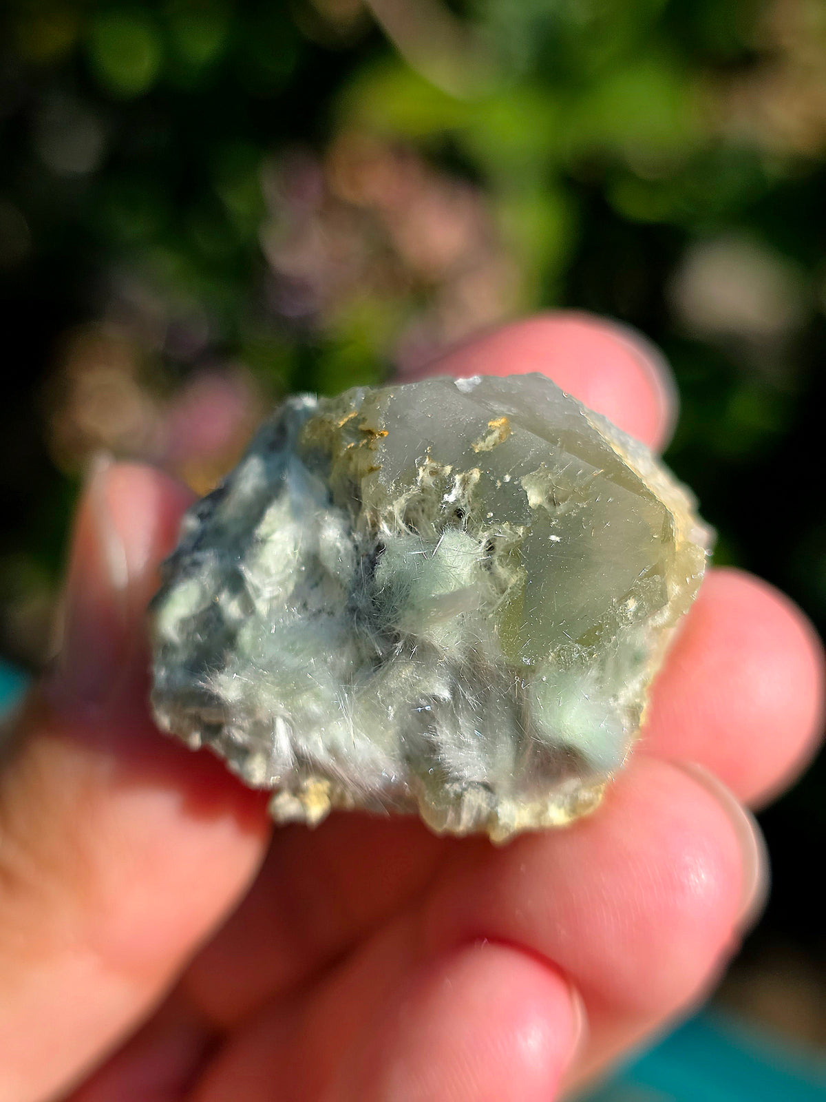 Quartz vert et Asbeste (Bissolyte) d'Arrens