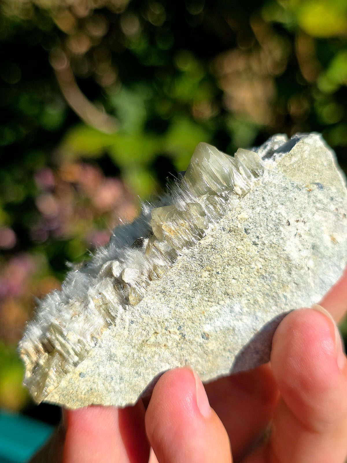 Quartz vert et Asbeste (Bissolyte) d'Arrens