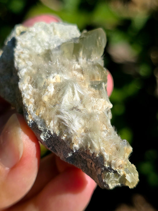 Quartz vert et Asbeste (Bissolyte) d'Arrens